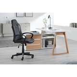 Stylife kotna pisalna miza leseni material bela, hrast artisan | Shoptok.si