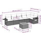  7-dijelni set vrtnih sofa s jastucima bež od poliratana | shoptok.hr