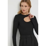 Sisley Majica z dolgimi rokavi ženski, črna barva