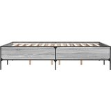 vidaXL Posteljni okvir siva sonoma 150x200 cm inž. les in kovina, (21111867) | Shoptok.si