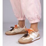 D/CEO marka niezdefiniowana Beige canvas sneakers with colorful laces Bekki | Shoptok.si