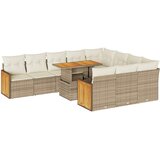  11-dijelni set vrtnih sofa od poliratana s jastucima bež bagrem | shoptok.hr