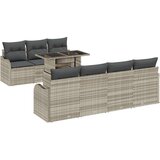 8 Dijelni Set Vrtne Sofe s Jastučićima Svijetlosivi Poli Ratan 2-Sjedalna Vrtna Sofa s Jastučićima Svijetlosiva Poli Ratan Cijene