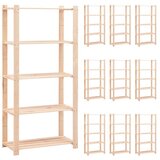  Stojalo 5-nadstropno 10 kosov 80x38x170 cm borovina 250 kg | Shoptok.si