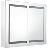  LED kupaonski ormarić s ogledalom sjajni bijeli 80 x 12 x 68 cm | shoptok.hr