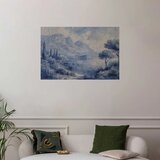  Plakat - Blue Bay - Italian Landscape of Lake Como Painted in Blue Ink 42x29.7 Bez okvira | shoptok.hr