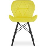 Brandless Žametni stol LAGO - rumene/črne noge x 1, (22030603) | Shoptok.si
