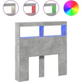 Ormarić za uzglavlje LED svjetlima boja betona 100x17x102 cm | shoptok.hr
