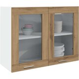 vidaXL Viseći stakleni ormar Artisan hrast 80x31x60 cm izrađeno drvo | shoptok.hr