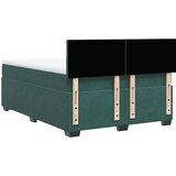 vidaXL Box spring postelja z vzmetnico temno zelena 140x200 cm žamet | Shoptok.si