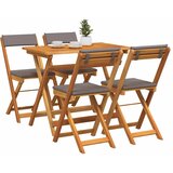 Bistro set s jastukom 5 pcs Prirodna nafta Čvrsto drvo akacije | Eponuda.com