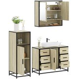  3-dijelni set kupaonskog namještaja boja hrasta sonome drveni | shoptok.hr