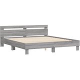  Okvir za krevet s uzglavljem siva boja hrasta 180x200 cm drveni | shoptok.hr