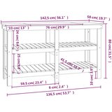  Radni stol bijeli 142,5 x 50 x 80 cm od masivne borovine | shoptok.hr