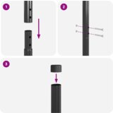 vidaXL Ograjni stebri 12 pcs Siva 180 cm Jeklo s prašnim premazom | Shoptok.si