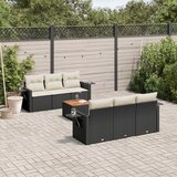  7-dijelni set vrtnih sofa od poliratana s jastucima crni | shoptok.hr
