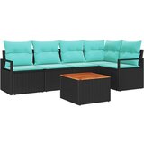  Vrtna sedežna garnitura z blazino 6 pcs Črna poli ratan, (5000154574) | Shoptok.si