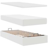 vidaXL Otomanski posteljni okvir z vzmetnico bel 100x200 cm um. usnje | Shoptok.si