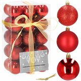  Set Kuglica za Božićno Drvce - 30 komada, Crvene, 3 cm | shoptok.hr