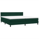 Box Spring krevet s madracem i LED tamno zeleni 180x220 cm baršun | shoptok.hr