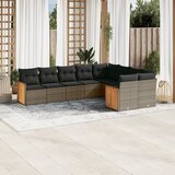 vidaXL 9-dijelni set vrtnih sofa od poliratana s jastucima sivi | shoptok.hr