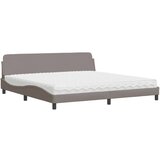 vidaXL Postelja z vzmetnico taupe 200x200 cm blago, (21216493) | Shoptok.si