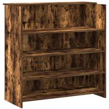  Sprejemna miza dimljeni hrast 200x50x103,5 cm inženirski les | Shoptok.si