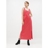 Vero_Moda Red striped basic maxi dress with buttons and slits - Women Cene