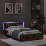  Okvir za krevet s uzglavljem i LED boja hrasta 140x190 cm | Eponuda.ba