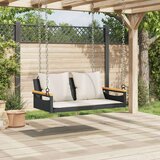  Klupa za ljuljanje s jastucima crna 109x62x40 cm od poliratana | shoptok.hr