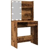 vidaXL toaletni stol s LED-om staro drvo 74,5x40x141 cm | shoptok.hr