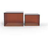 Actona Rjave steklene mizice v kompletu 2 ks 50x50 cm Dice – | Shoptok.si