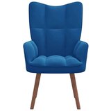  Stol za sproščanje moder žamet, (20821660) | Shoptok.si