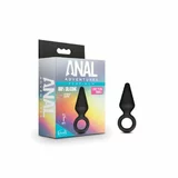 Anal Adventures Silikonski analni čep , velikost S, črn