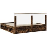  Okvir za krevet s uzglavljem Dimljeni hrast 200 x 200 cm | shoptok.hr