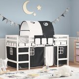  The Living Store Otroški pograd s tunelom bel in črn 90x190 cm trdna borovina - Otroški Pograd, (21449002) | Shoptok.si