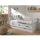 Vipack Bijeli dječji krevet od masivnog bora s dodatnim ležajem s prostorom za odlaganje s podnicom 90x200 cm Fritz – | shoptok.hr
