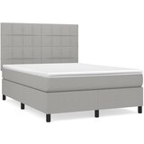  Krevet box spring s madracem svjetlosivi 140x200 cm od tkanine | shoptok.hr