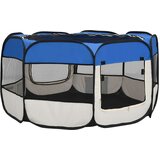vidaXL sklopiva ogradica za pse s torbom plava 125 x 125 x 61 cm | shoptok.hr