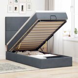 Maison Chic Otomanski Posteljni okvir - Enojna postelja - Postelja za odrasle z vzmetnicami siv 90x200cm žamet-J2121, (21759643) | Shoptok.si