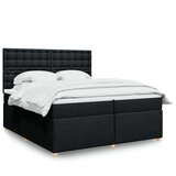 vidaXL Krevet s oprugama i madracem crni 200x200 cm od tkanine | shoptok.hr
