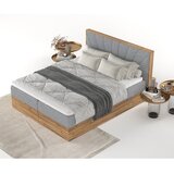 Maison de Rêve Siva/v naravni barvi boxspring postelja s prostorom za shranjevanje 140x200 cm Asahi – | Shoptok.si