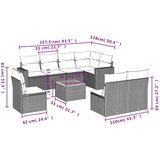  Vrtna garnitura - 9-dijelni set vrtnih sofa od poliratana s jastucima crni - Crna 1 | shoptok.hr