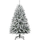 vidaXL Umestno božično drevo Zelena in Bela 150 cm PVC in kovina | Shoptok.si