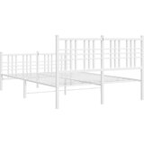  Metalni okvir kreveta uzglavlje i podnožje bijeli 140x200 cm | shoptok.hr