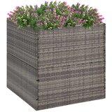 vidaXL Vrtno cvetlično korito sivo 80x80x80 cm poli ratan Cene