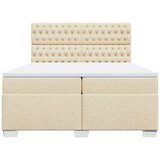  Krevet s oprugama i madracem krem 200 x 200 cm od tkanine | shoptok.hr
