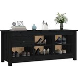 Ormarić za cipele crni 110 x 38 x 45,5 cm od masivne borovine | shoptok.hr