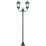 Lampa za vrt na postolju 2-lampe E27 Zelena 220 cm Aluminij | shoptok.hr