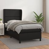 Maison Chic Box spring postelja - Vzmetna postelja z vzmetnico črna 90x190 cm umetno usnje SL1371, (21909884) | Shoptok.si